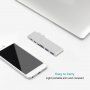 Hub 6în1, 2x conector USB-C + 2x port USB-C + cititor SD și micro SD + 2x port USB 3.0 - argintiu