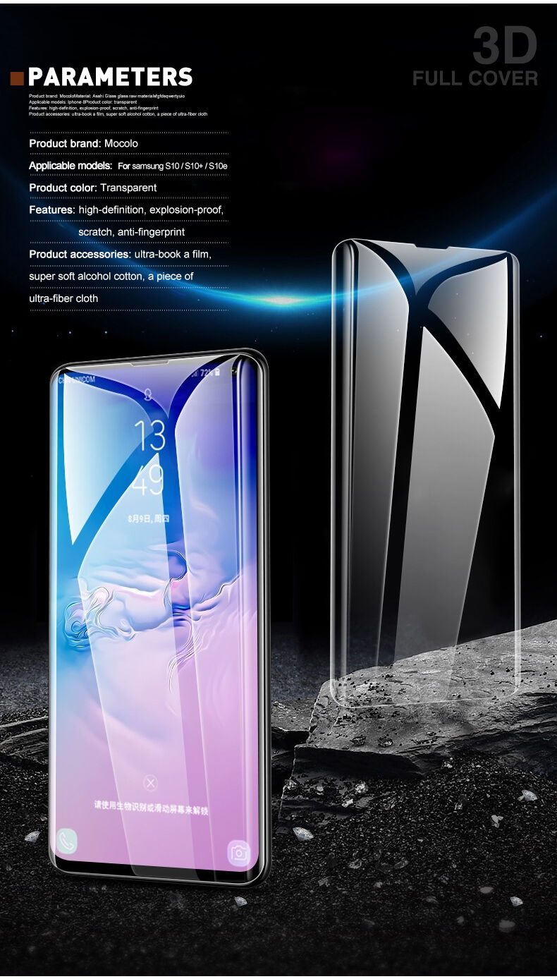 Sticlă durificată 3D Mocolo pentru Samsung Galaxy S10 - transparent