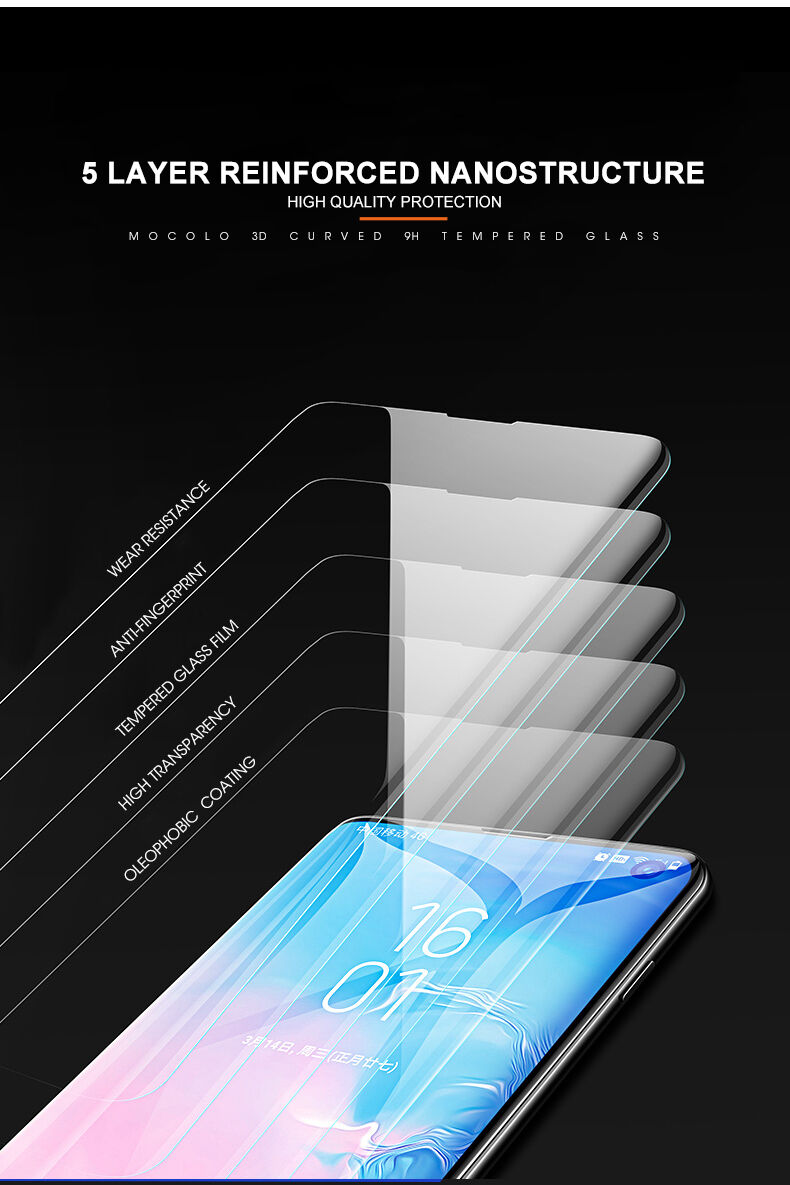 Sticlă durificată 3D Mocolo pentru Samsung Galaxy S10 - transparent