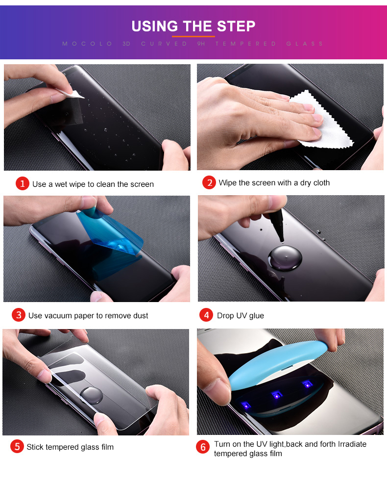 Sticlă durificată 3D Mocolo pentru Samsung Galaxy S10 Plus - transparent Sticlă durificată 3D Mocolo pentru Samsung Galaxy S10 Plus - transparent