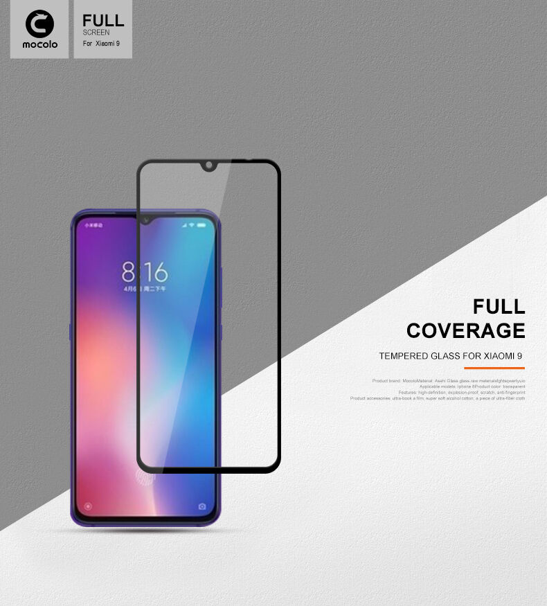 Sticlă durificată 3D Mocolo pentru Xiaomi Mi 9 - negru