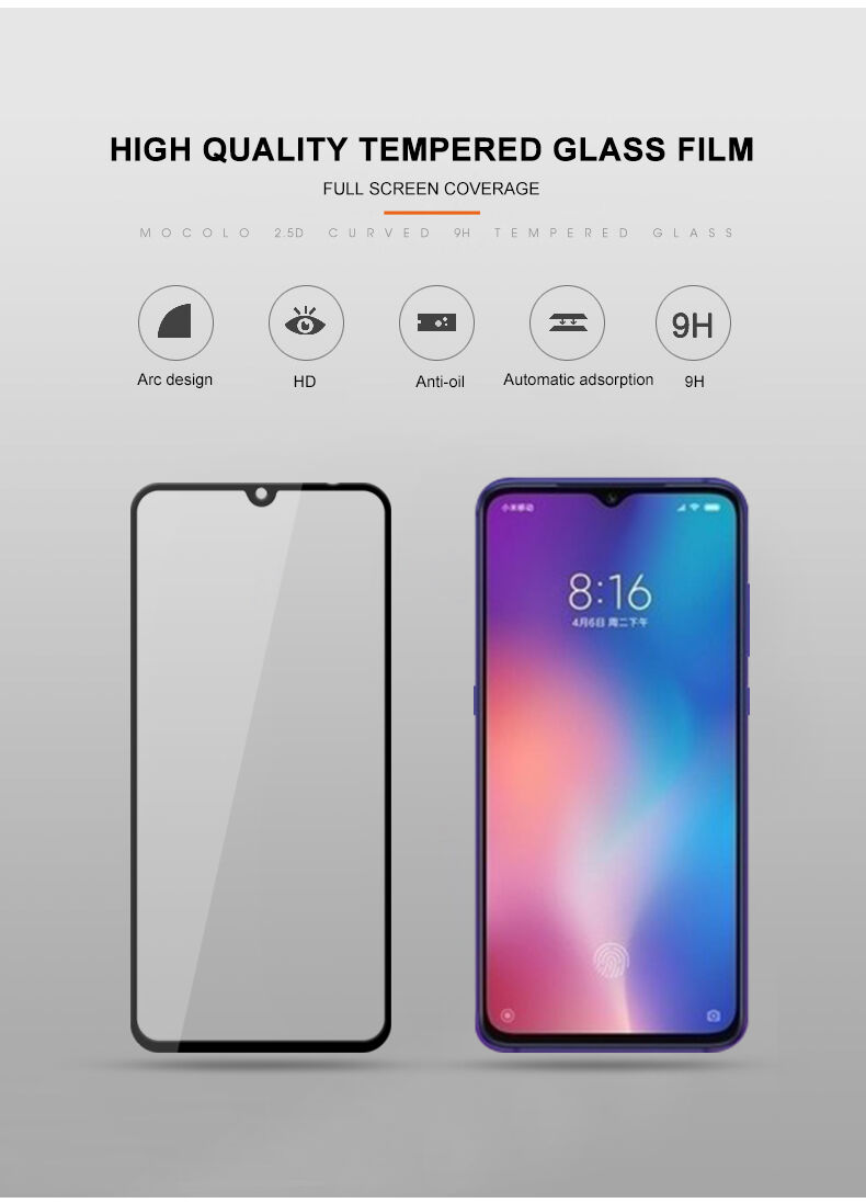 Sticlă durificată 3D Mocolo pentru Xiaomi Mi 9 - negru
