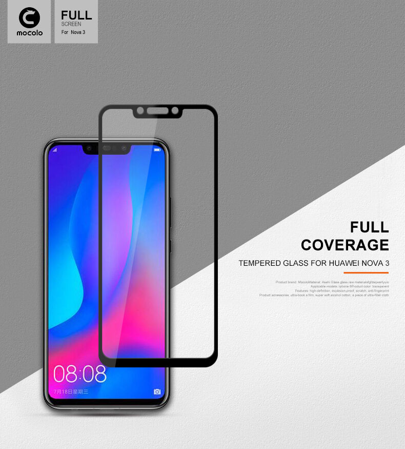 Sticlă durificată 3D Mocolo pentru Huawei Nova 3i - alb