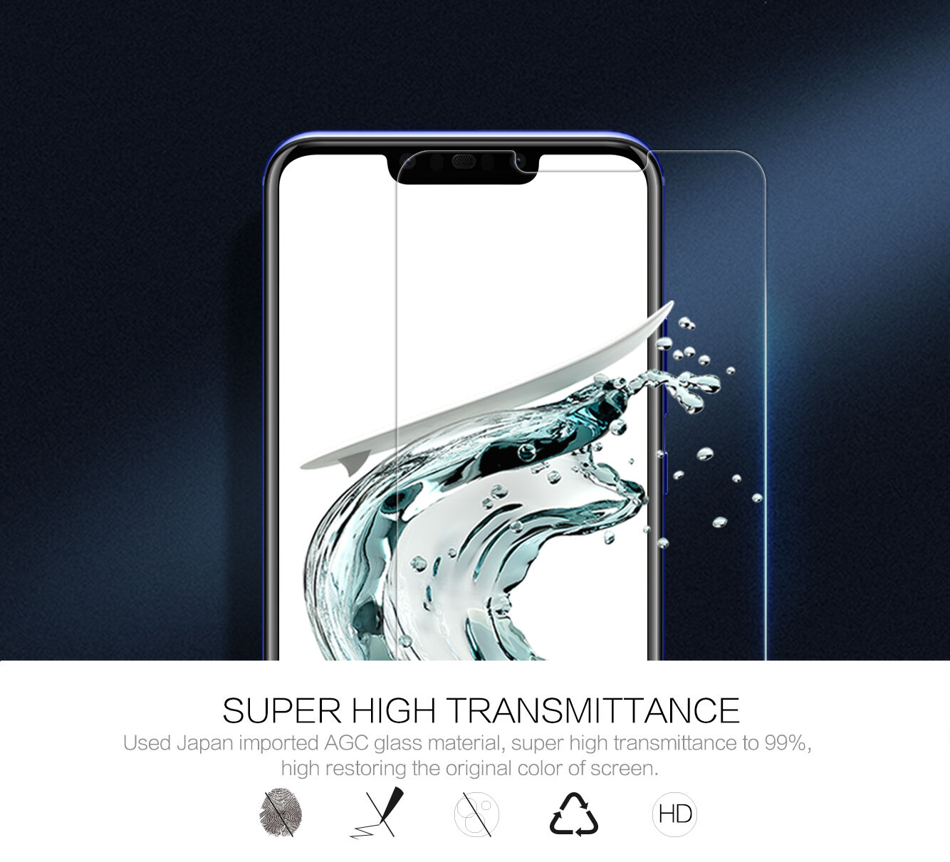 Sticlă durificată 2,5D Nillkin pentru Huawei Nova 3 - transparent