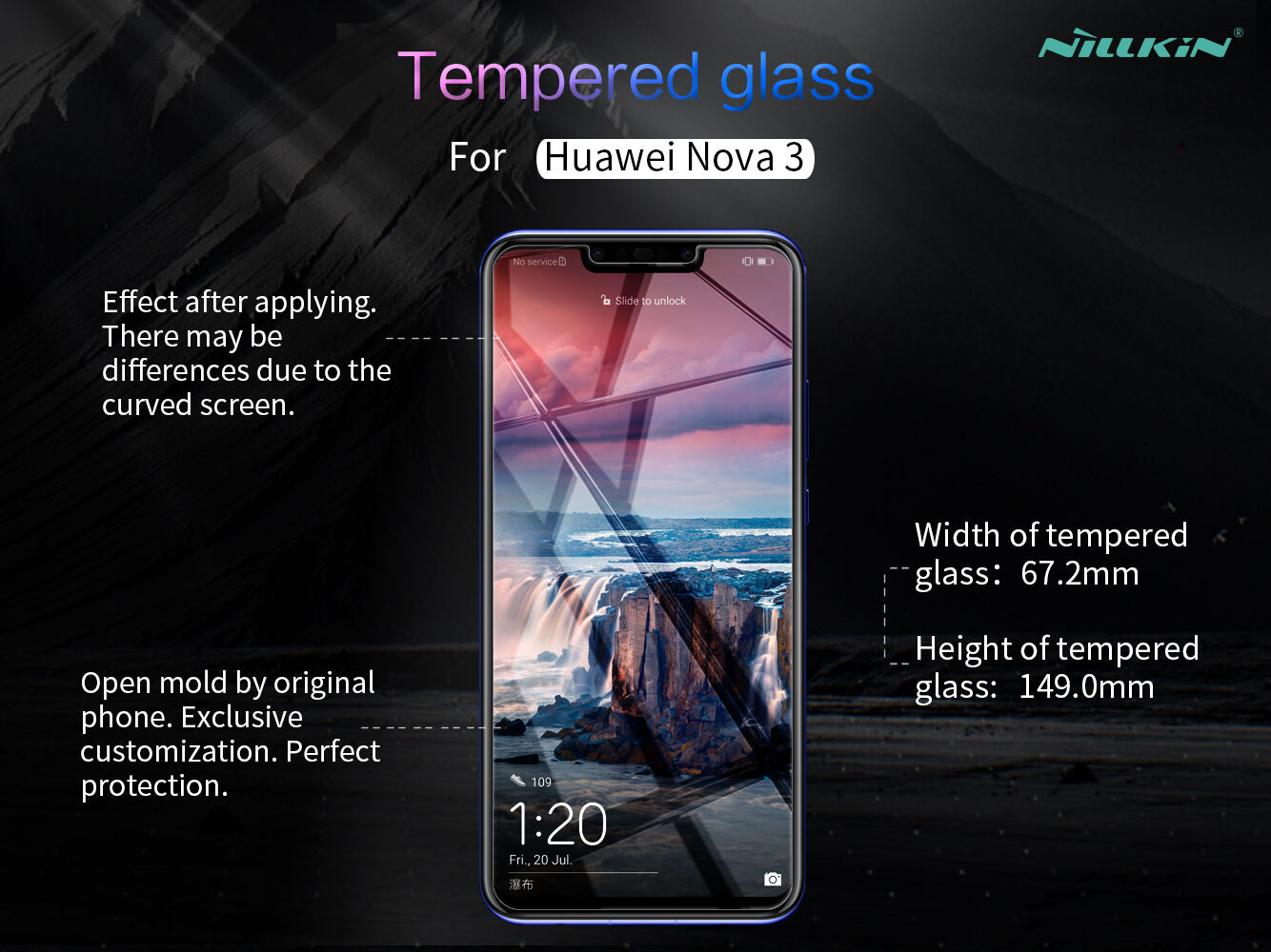 Sticlă durificată 2,5D Nillkin pentru Huawei Nova 3 - transparent