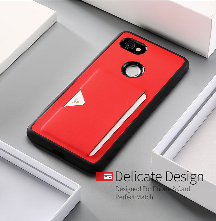 Husă din piele Dux Ducis Pocard, pentru Google Pixel 2XL - roșu