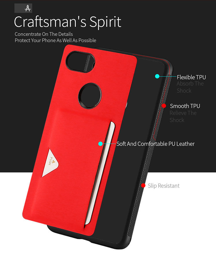 Husă din piele Dux Ducis Pocard, pentru Google Pixel 2XL - roșu