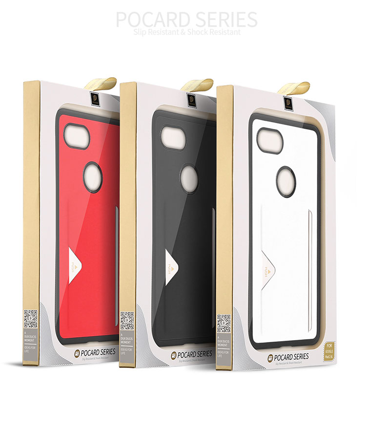 Husă din piele Dux Ducis Pocard, pentru Google Pixel 2XL - roșu
