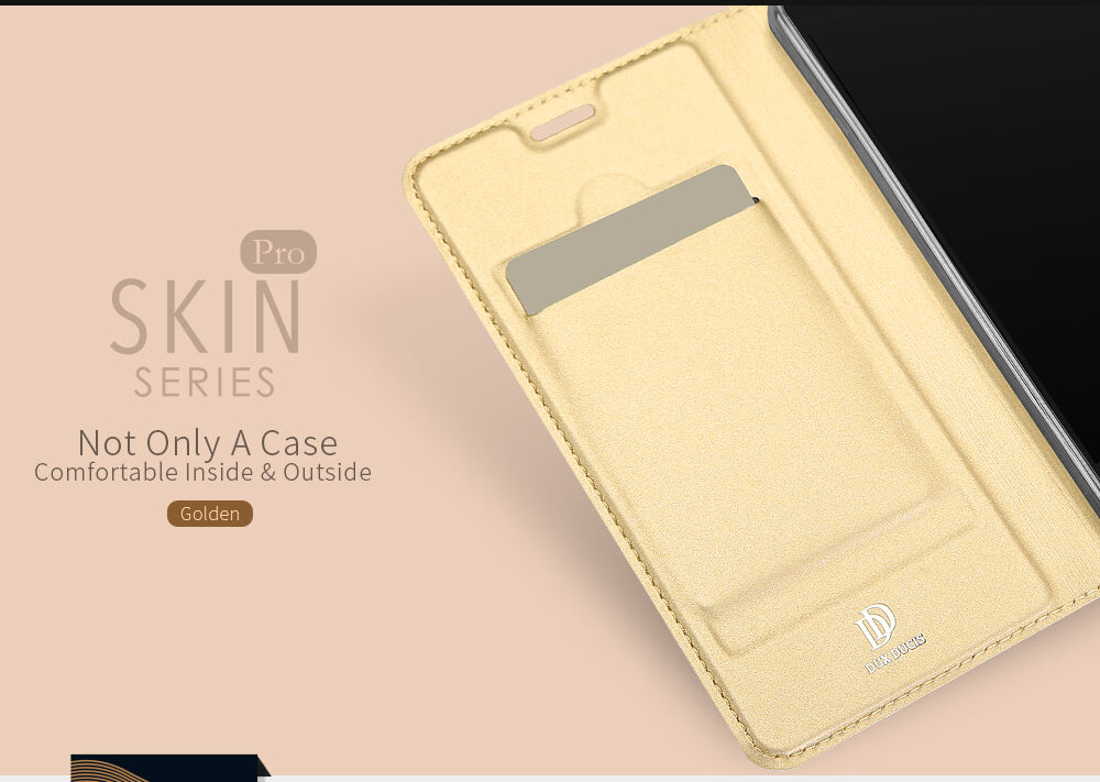 Husă flip Dux Ducis Skin Pro, pentru Google Pixel 2 - roz-auriu