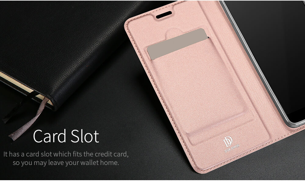 Husă flip Dux Ducis Skin Pro, pentru Google Pixel 2 - roz-auriu