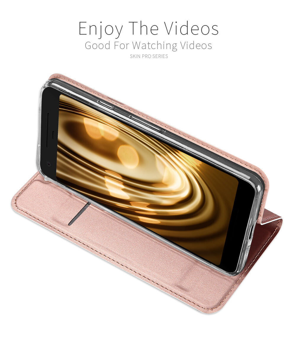 Husă flip Dux Ducis Skin Pro, pentru Google Pixel 2 - roz-auriu