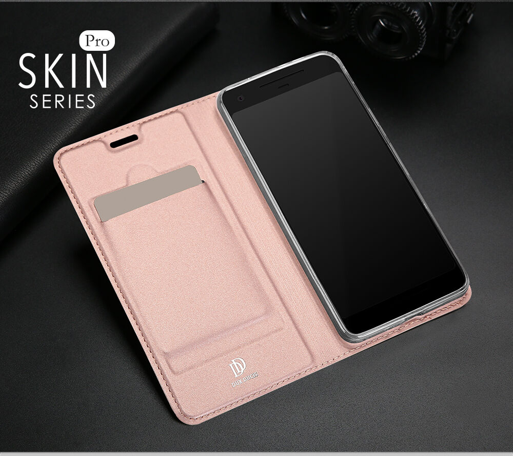 Husă flip Dux Ducis Skin Pro, pentru Google Pixel 2 - roz-auriu
