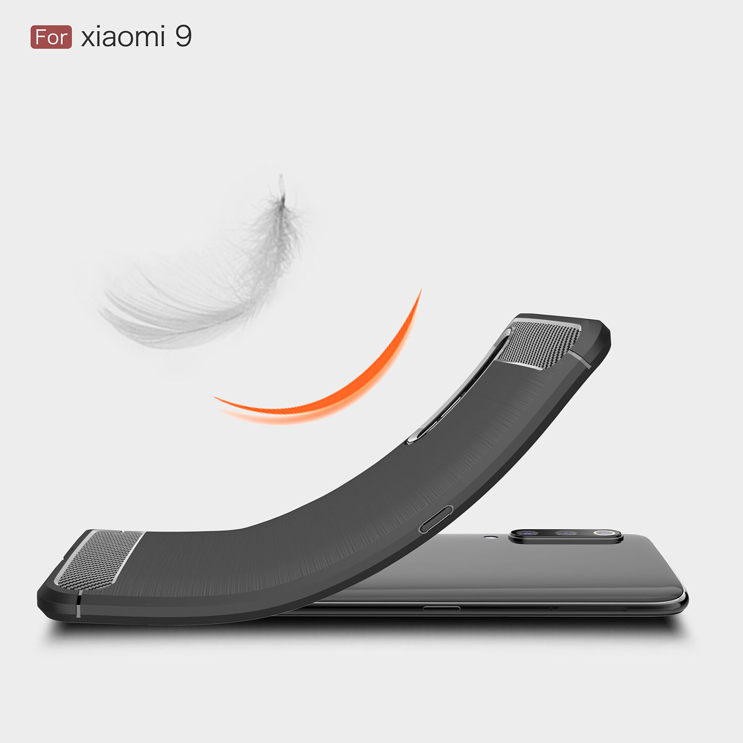 Carcasă din plastic cu textură șlefuită, pentru Xiaomi Mi 9 - roșu