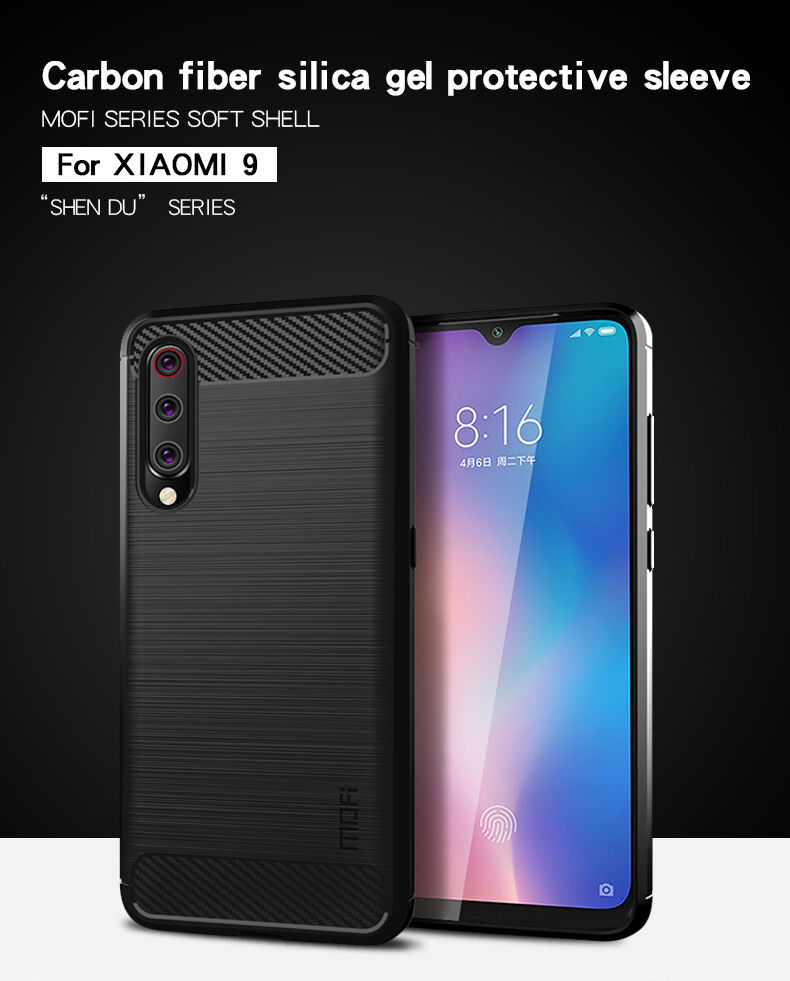 Carcasă Mofi cu textură șlefuită, pentru Xiaomi Mi 9 - roșu