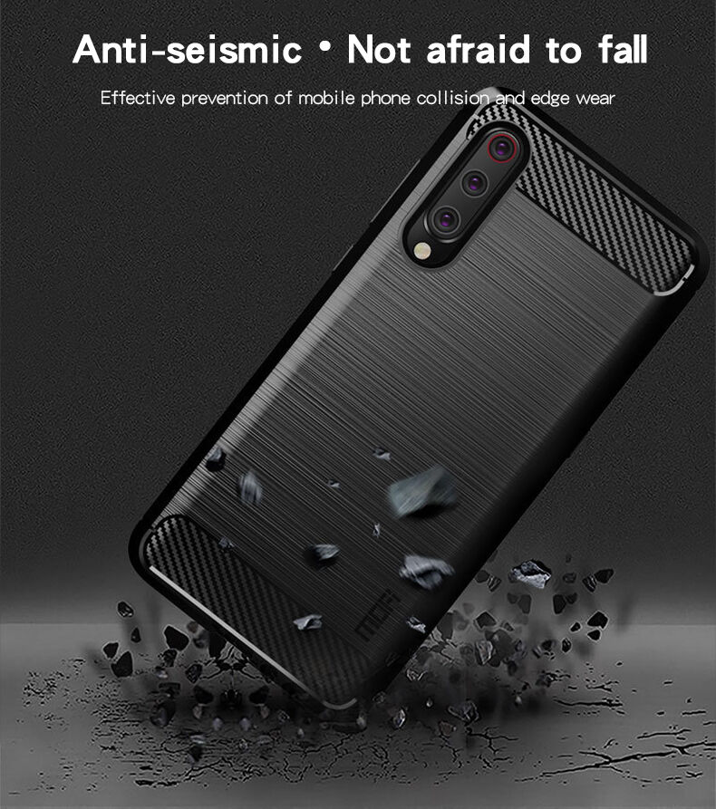 Carcasă Mofi cu textură șlefuită, pentru Xiaomi Mi 9 - roșu
