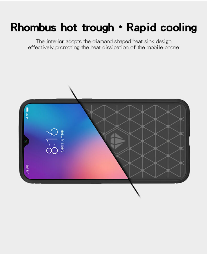 Carcasă Mofi cu textură șlefuită, pentru Xiaomi Mi 9 - roșu