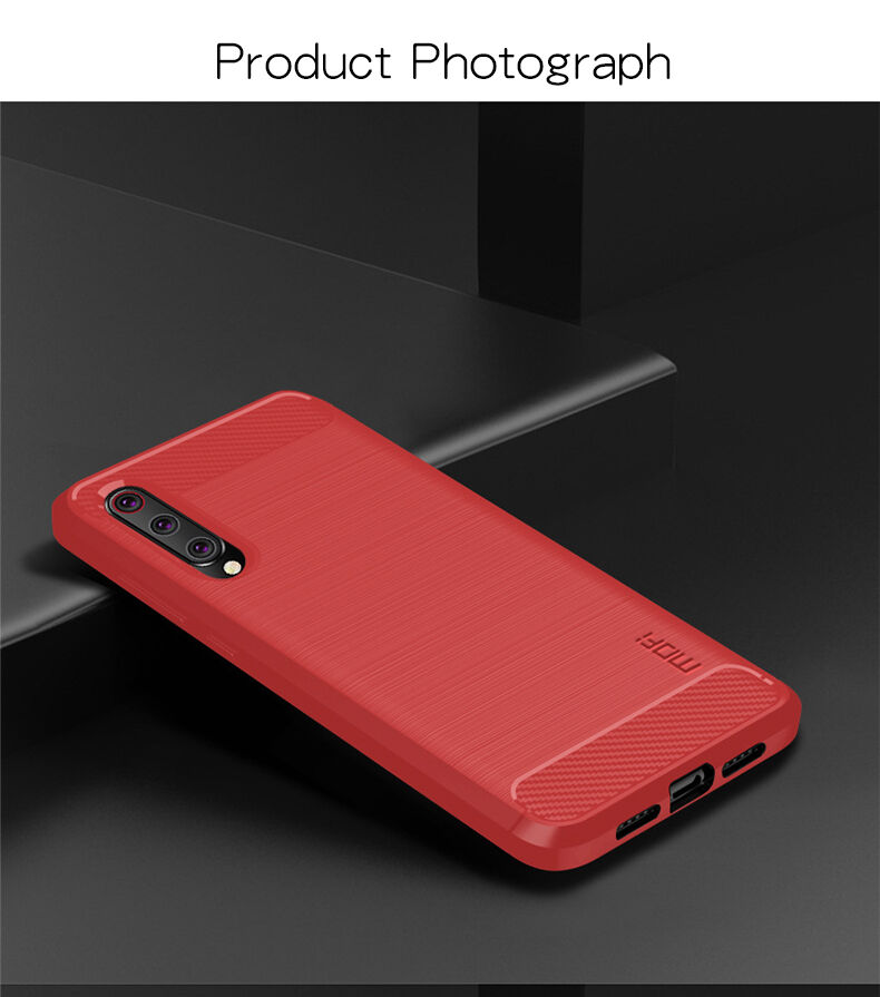 Carcasă Mofi cu textură șlefuită, pentru Xiaomi Mi 9 - roșu