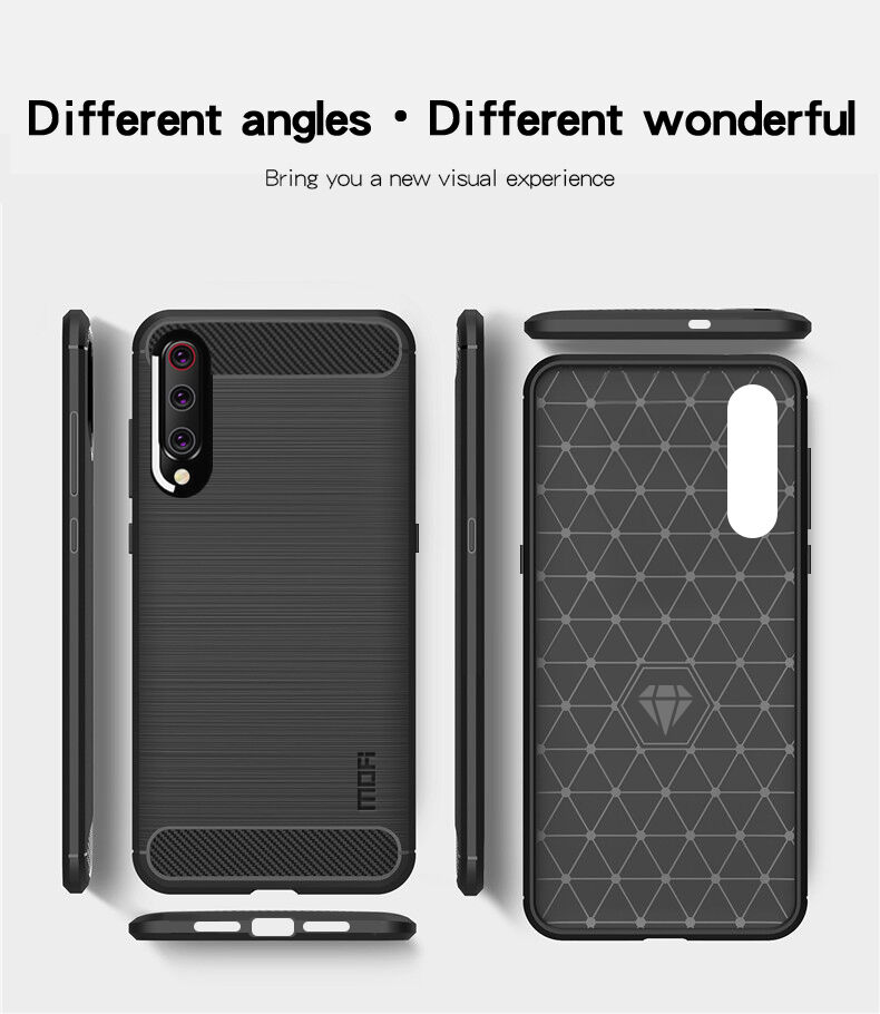 Carcasă Mofi cu textură șlefuită, pentru Xiaomi Mi 9 - negru