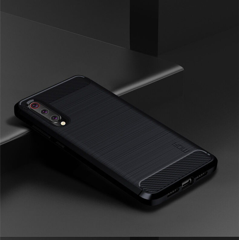 Carcasă Mofi cu textură șlefuită, pentru Xiaomi Mi 9 - negru