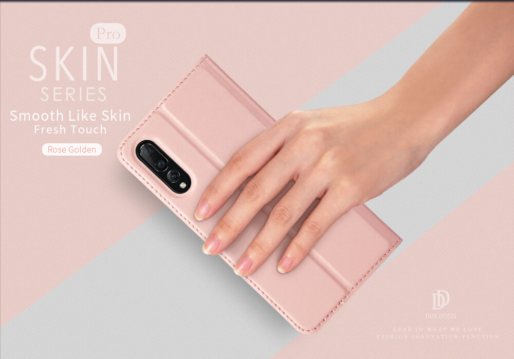Husă din piele Dux Ducis Skin Pro, pentru Xiaomi Mi 9 - roz-auriu
