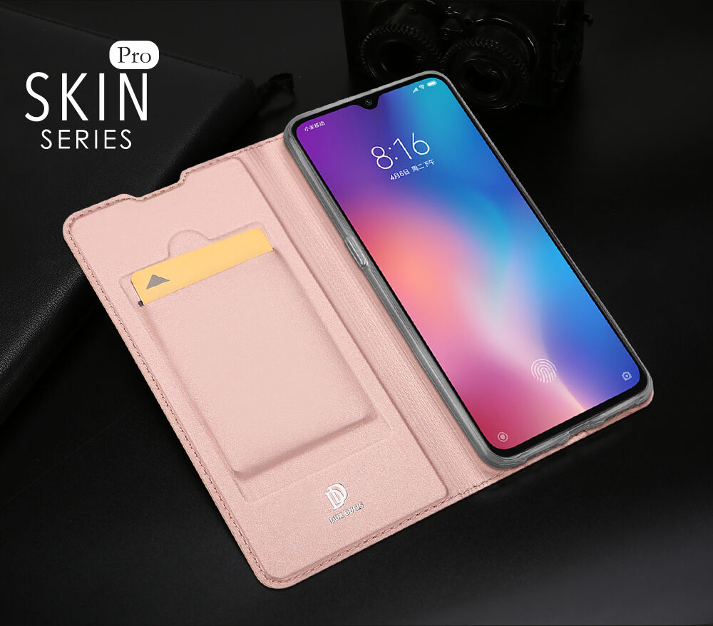 Husă din piele Dux Ducis Skin Pro, pentru Xiaomi Mi 9 - roz-auriu