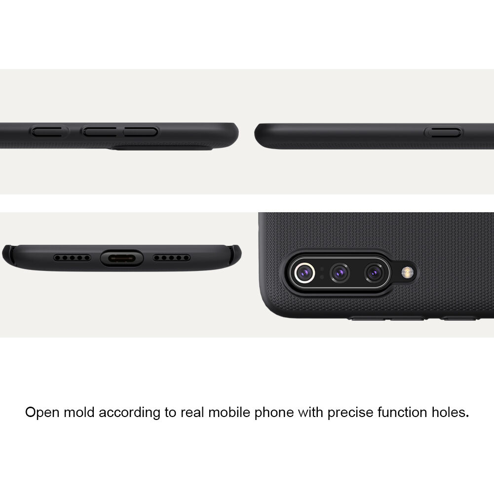 Carcasă cu caneluri Nillkin, din plastic durificat, pentru Xiaomi Mi 9 - negru