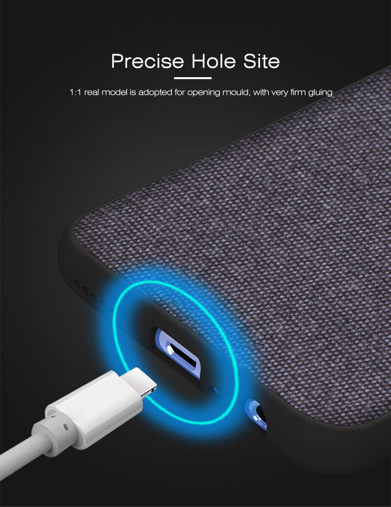 Carcasă cu textură ca materialul textil, pentru Huawei P Smart (2019) / Honor 10 Lite - negru