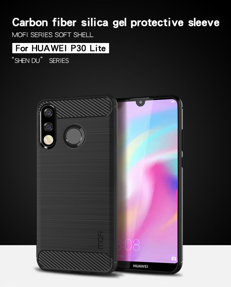 Carcasă Mofi cu textură șlefuită, pentru Huawei P30 Lite - negru
