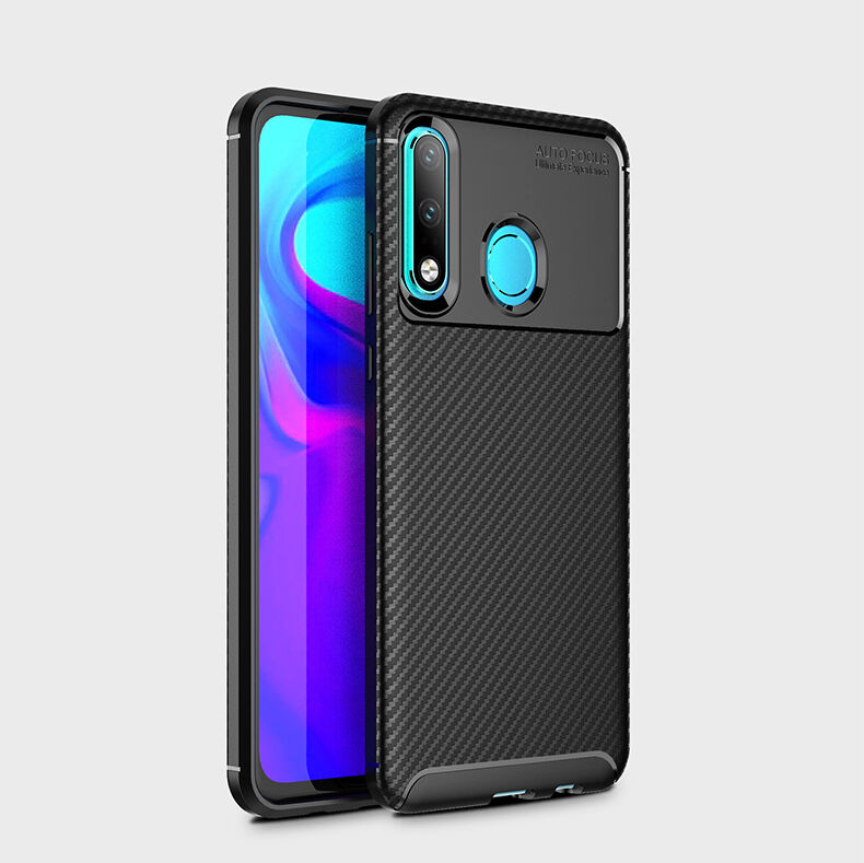 Carcasă din plastic cu textură carbon, pentru Huawei P30 Lite - negru