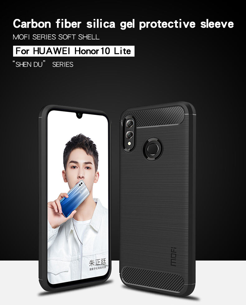 Carcasă Mofi din plastic cu textură șlefuită, pentru Honor 10 Lite - gri