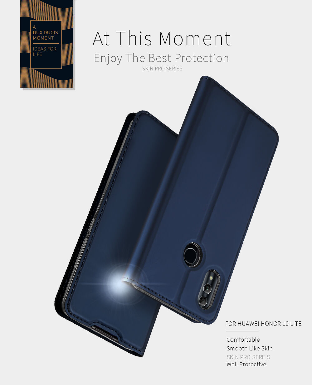 Husă flip Dux Ducis Skin Pro, pentru Honor 10 Lite - negru