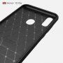 Carcasă cu textură de carbon șlefuit, pentru Huawei P Smart (2019) / Honor 10 Lite - albastru închis