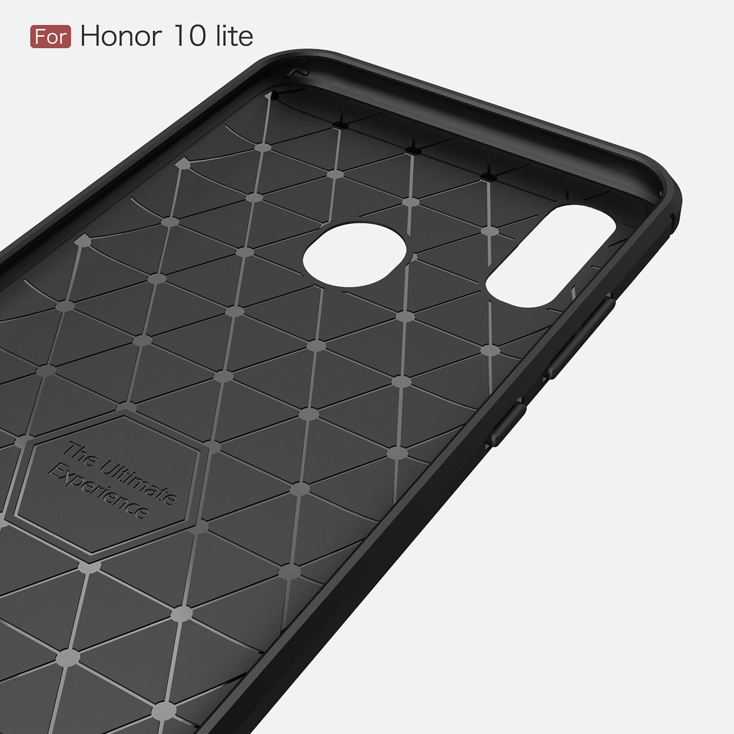 Carcasă cu textură de carbon șlefuit, pentru Huawei P Smart (2019) / Honor 10 Lite - albastru închis