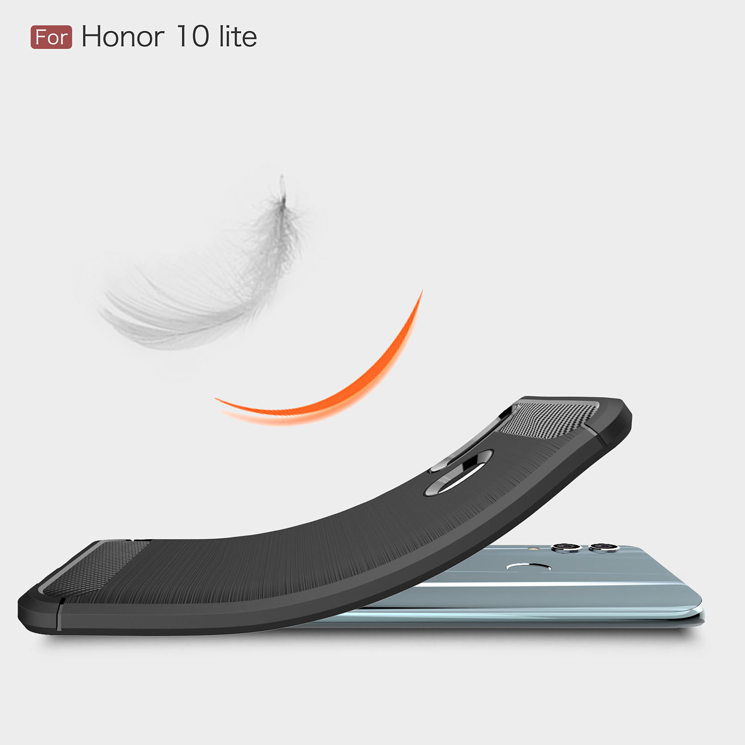 Carcasă cu textură de carbon șlefuit, pentru Huawei P Smart (2019) / Honor 10 Lite - albastru închis