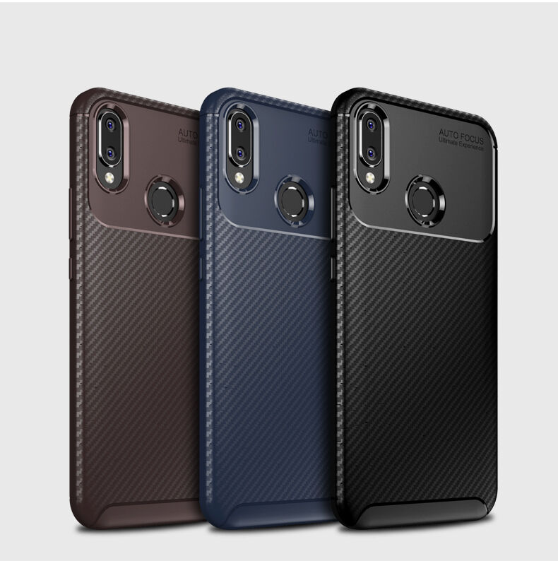 Carcasă din plastic cu textură carbon, pentru Huawei Nova 3i - negru