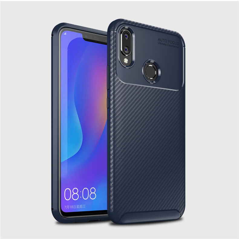 Carcasă din plastic cu textură carbon, pentru Huawei Nova 3i - negru