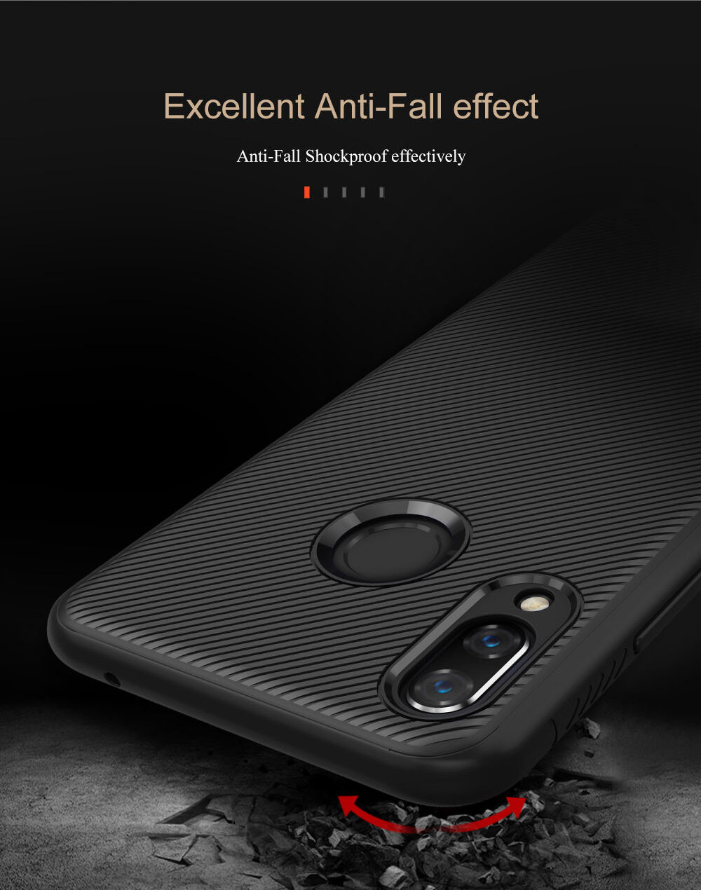 Carcasă Lenuo, din plastic cu textură ca materialul textil, pentru Huawei Nova 3 - albastru închis