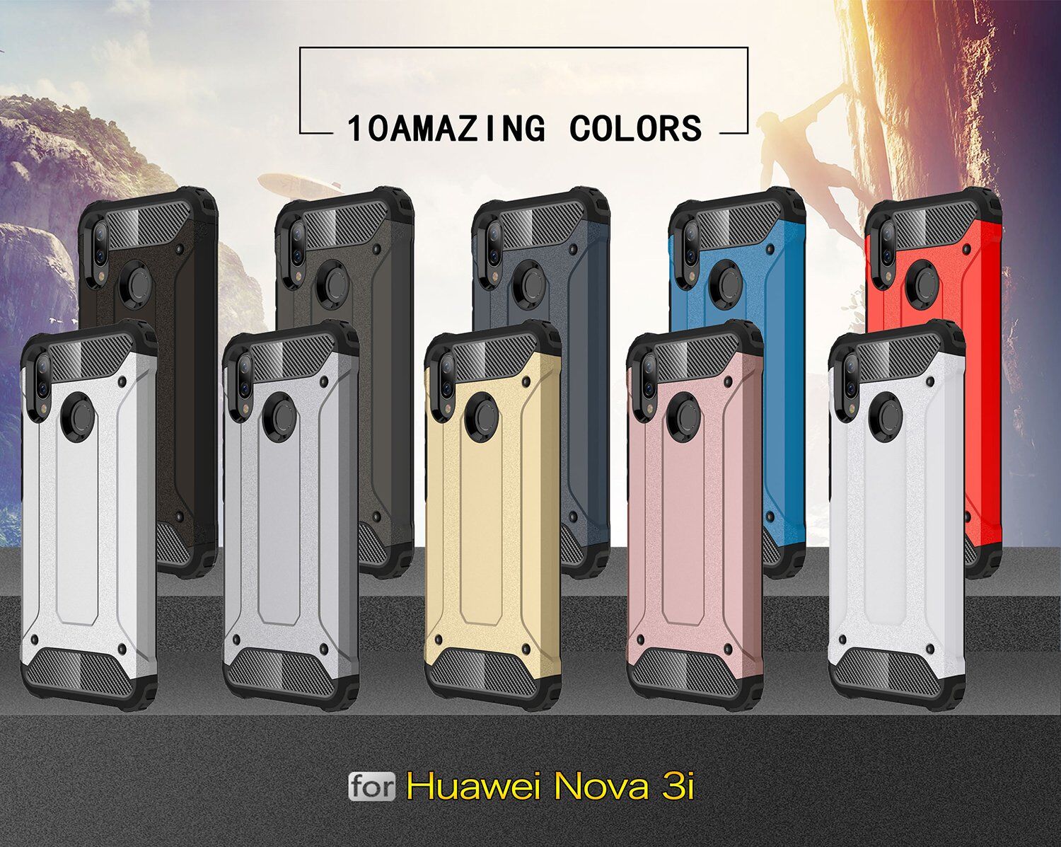 Carcasă super rezistentă Armor, pentru Huawei Nova 3i - auriu