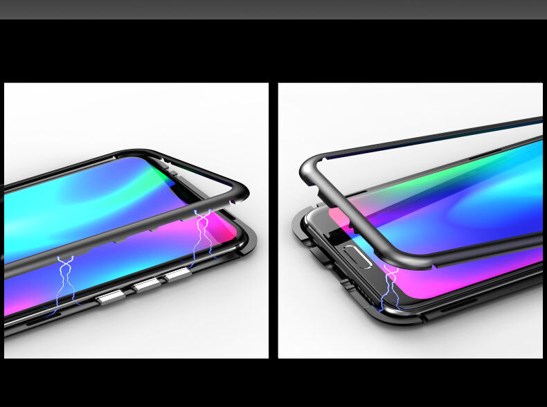 Ramă metalică Luphie, cu sticlă durificată, pentru Honor 10 - argintiu / transparent