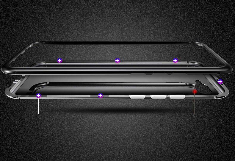 Ramă metalică Luphie, cu sticlă durificată, pentru Honor 10 - argintiu / transparent