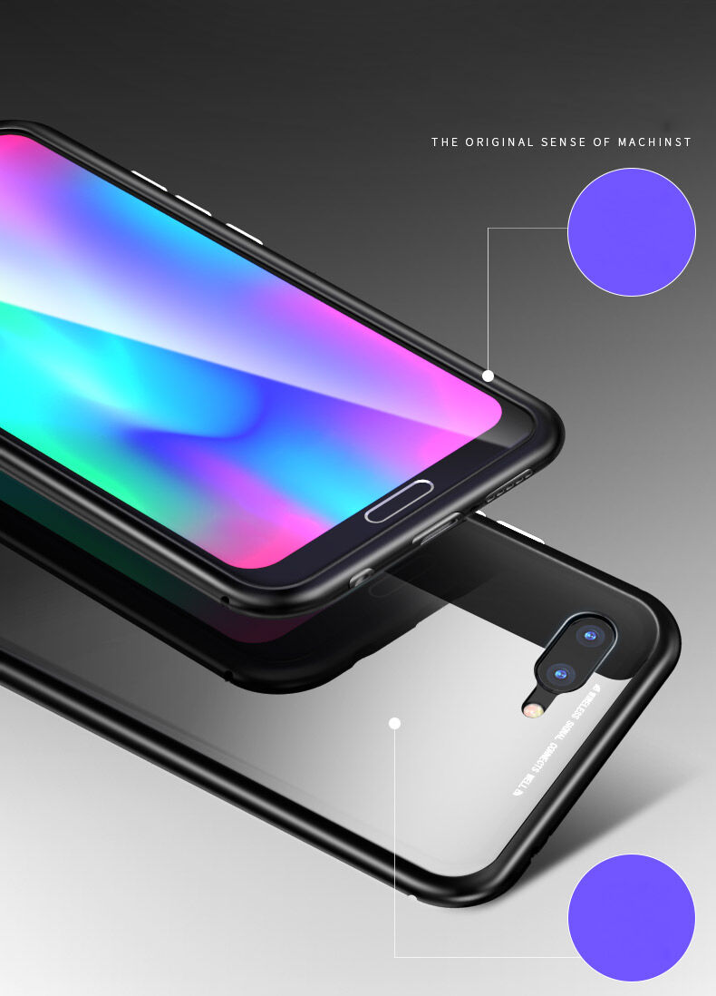 Ramă metalică Luphie, cu sticlă durificată, pentru Honor 10 - argintiu / transparent