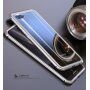 Ramă metalică Luphie, cu sticlă durificată, pentru Honor 10 - negru / transparent