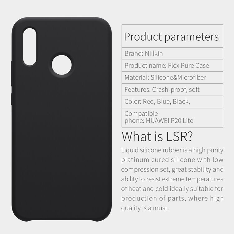 Carcasă din silicon Nillkin Liquid, pentru Huawei P20 Lite - negru