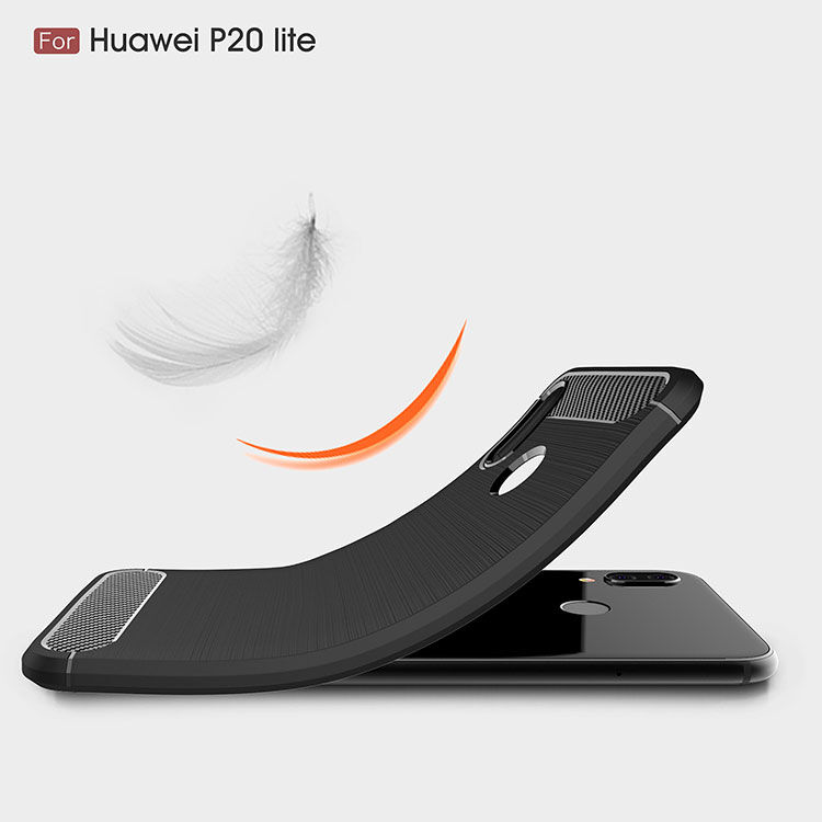 Carcasă din plastic cu textură șlefuită, pentru Huawei P20 Lite - albastru închis