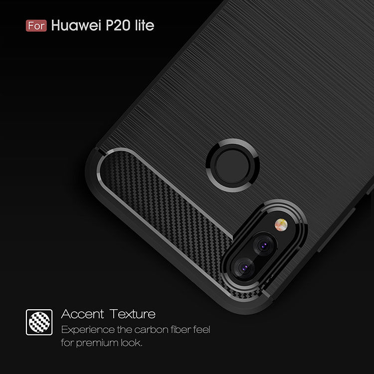 Carcasă din plastic cu textură șlefuită, na Huawei P20 Lite - roșu