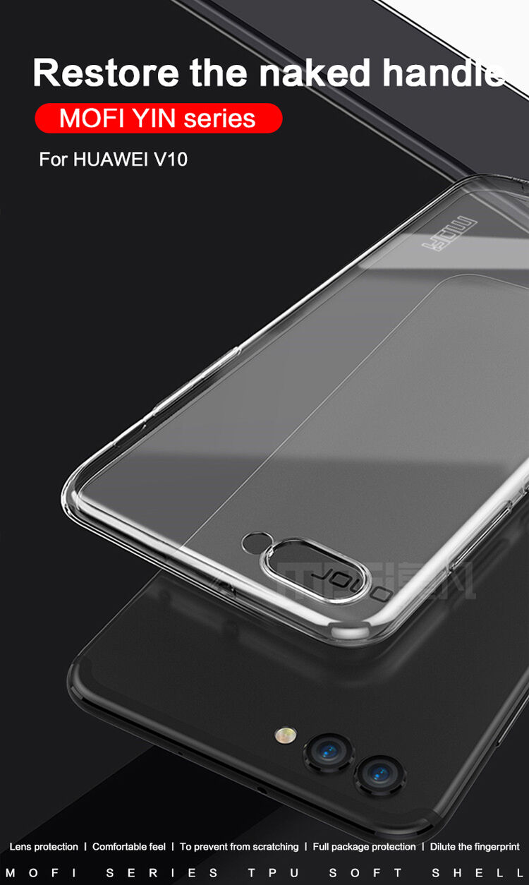 Carcasă subțire Mofi Yin, din plastic transparent, pentru Honor View 10 - gri