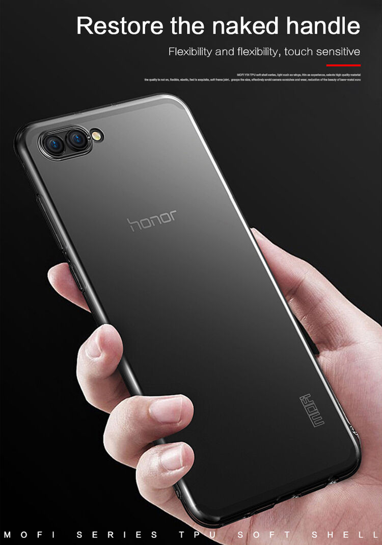 Carcasă subțire Mofi Yin, din plastic transparent, pentru Honor View 10 - gri