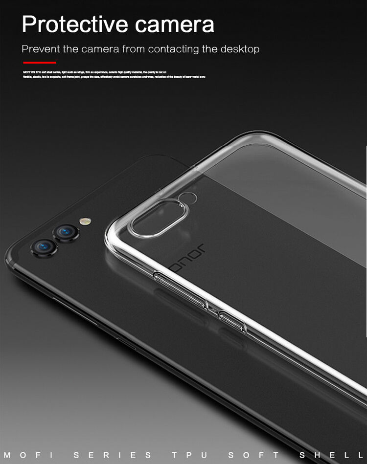 Carcasă subțire Mofi Yin, din plastic transparent, pentru Honor View 10 - gri