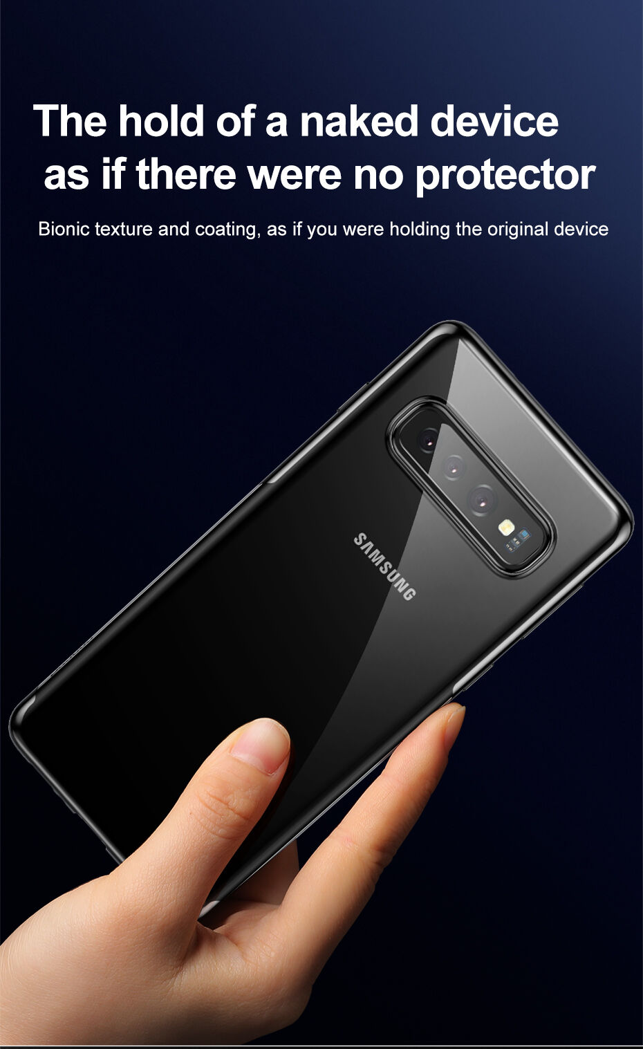 Carcasă Baseus, din plastic transparent, cu ramă, pentru Samsung Galaxy S10 Plus - albastru