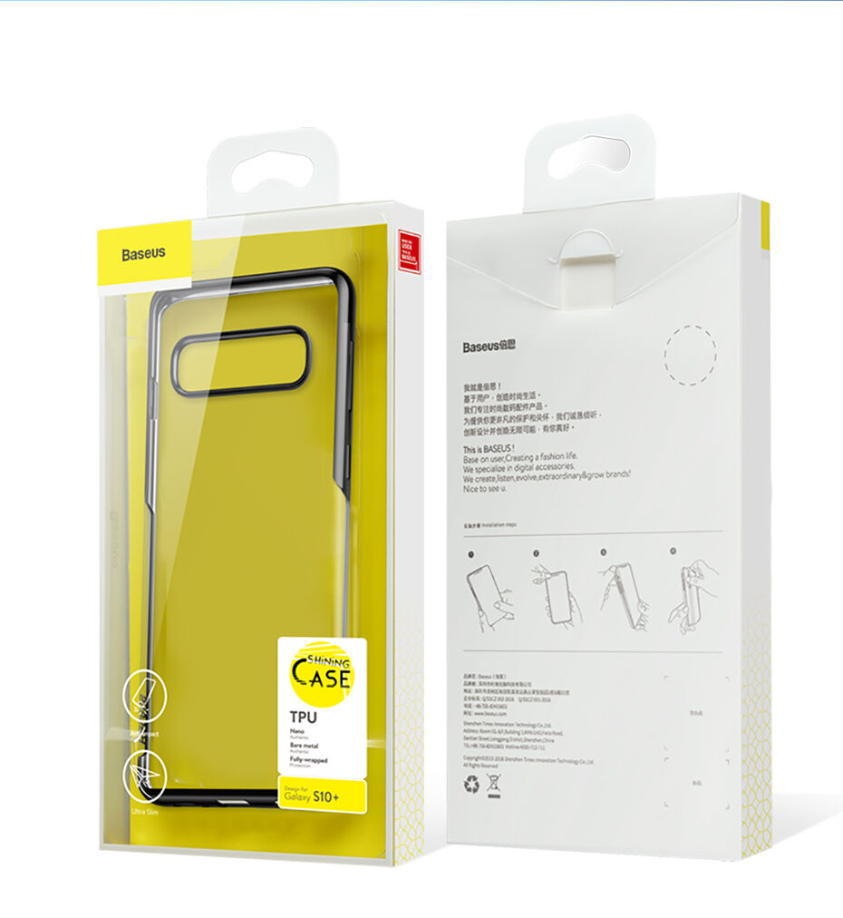 Carcasă Baseus, din plastic transparent, cu ramă, pentru Samsung Galaxy S10 Plus - albastru Carcasă Baseus, din plastic transparent, cu ramă, pentru Samsung Galaxy S10 Plus - albastru